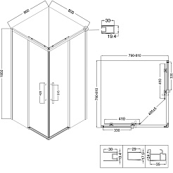 Niagara Душевой уголок Nova 80x80 NG-6828-34BLACK – фотография-2